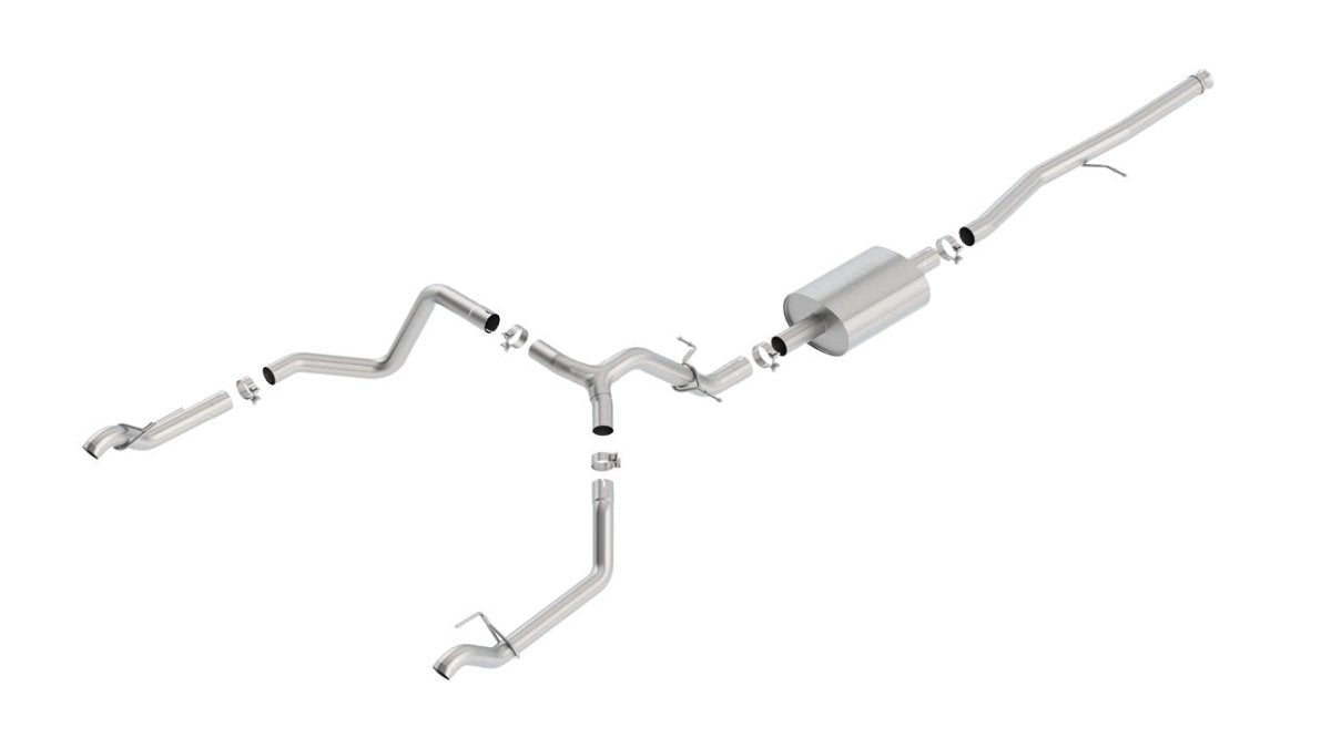 2019 - 2025 Chevrolet Silverado 1500/ 2019 - 2025 GMC Sierra 1500 Cat - Back Exhaust System S - Type Part # 140769 - Borla Exhaust140769