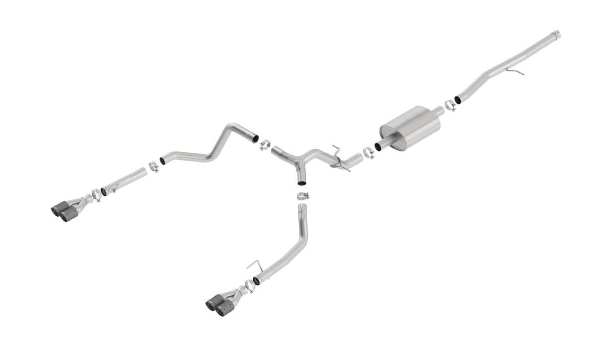 2019 - 2025 Chevrolet Silverado 1500/ 2019 - 2025 GMC Sierra 1500 Cat - Back Exhaust System S - Type Part # 140770CF - Borla Exhaust140770CF