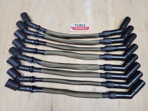 Titanium Sleeved Ceramic LS LT GM Truck / SUV / Tall Valve covers 8mm spark plug wires - YellowHammer RacingTONS - LS14CK - TI