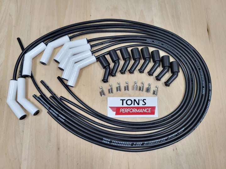 Ton's Spark Plug Wires White CERAMIC BOOT UNIVERSAL LS / LT Chevy GM 4.8L 5.3L 6.0L - YellowHammer Racing