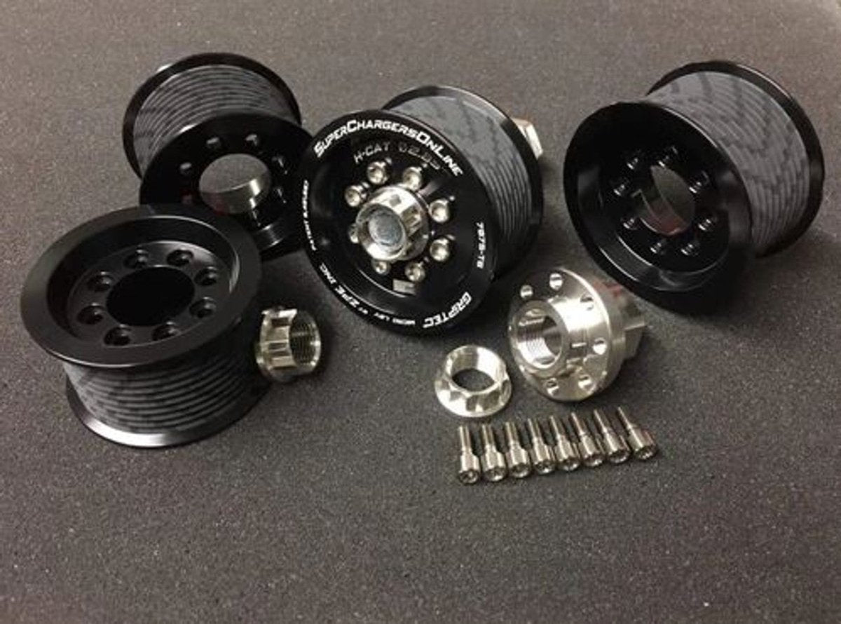 2.65" 10 Rib ZPE GripTec® 2pc HellCat L2V Black Pulley & Hub Kit - ZPE Griptec